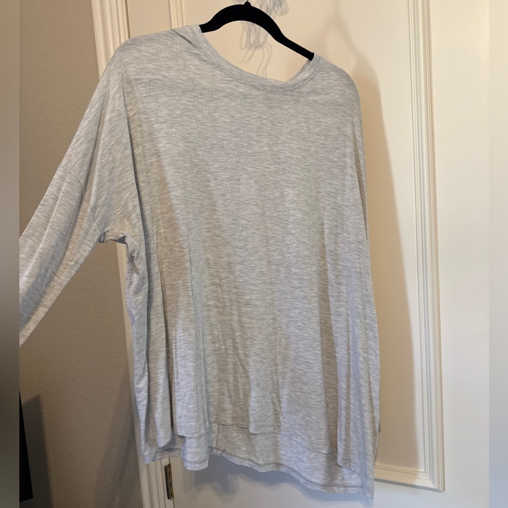 Athleta Assymetrical oversized knit tunic Heather grey size M